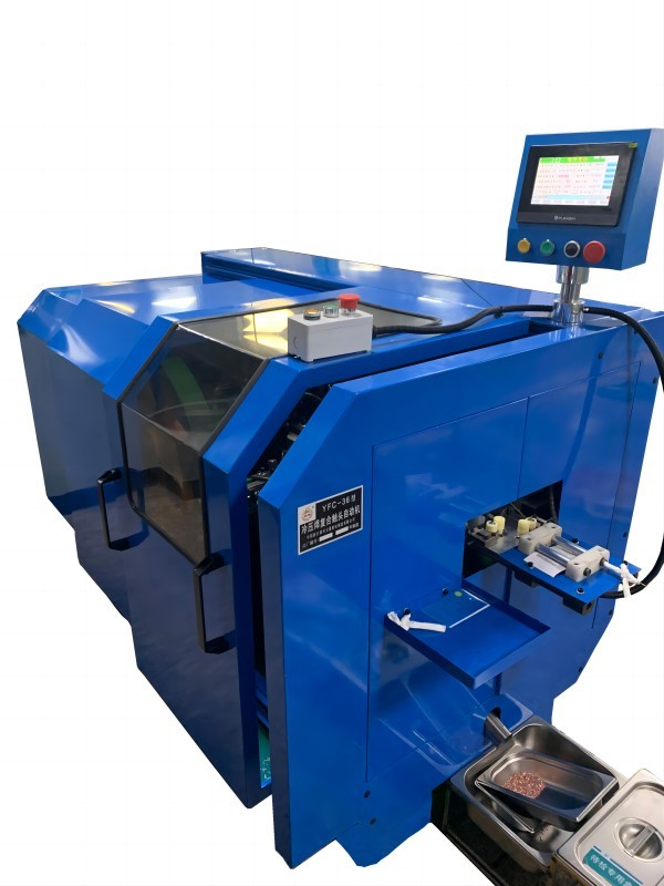 Automatic machine for cold pressing welding compound contacts